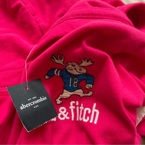 Abercrombie Long Sleeves Tee with Hoodie Embroidered. Large Pink - Picture 6 of 13